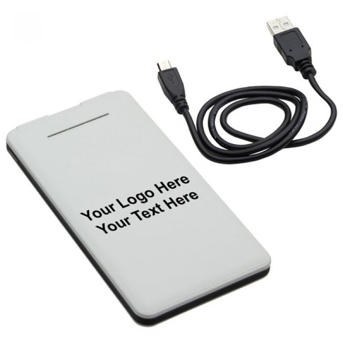 Promotional Dual USB Premium Power Banks-Gray/White