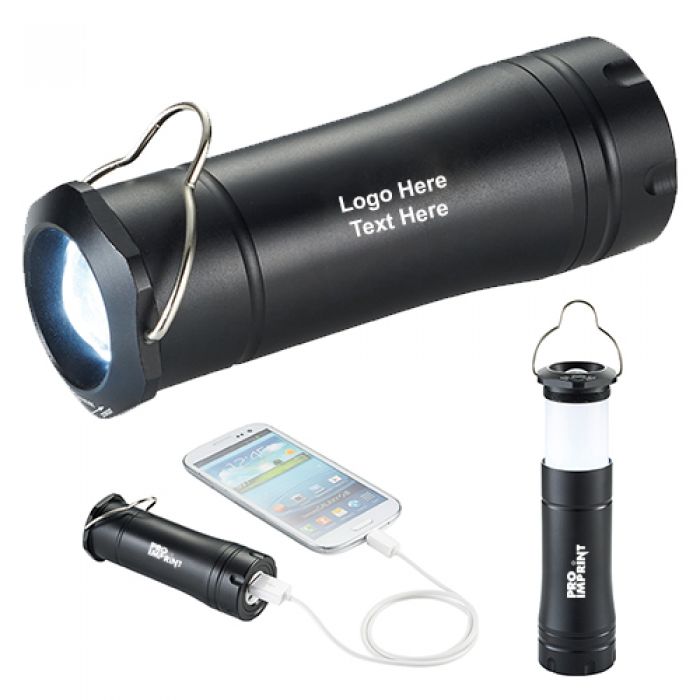 Promotional Flare Power Banks 2200 mAh with Lantern Flashlights