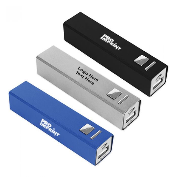Promotional Logo Square Metal Power Banks- 2200 mAh