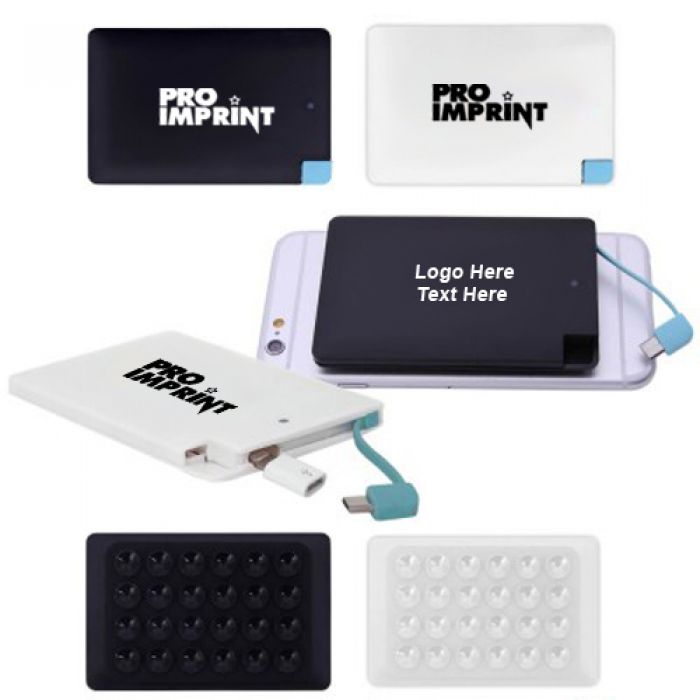 Promotional Suction Cup Slim Power Bank - 2500 mAh
