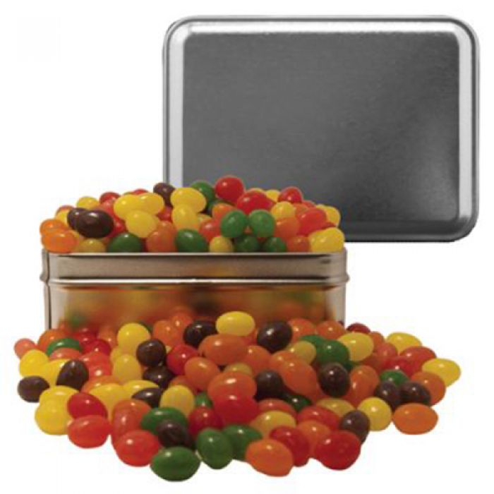 Custom Imprinted Small Rectangle Tin - Jelly Beans