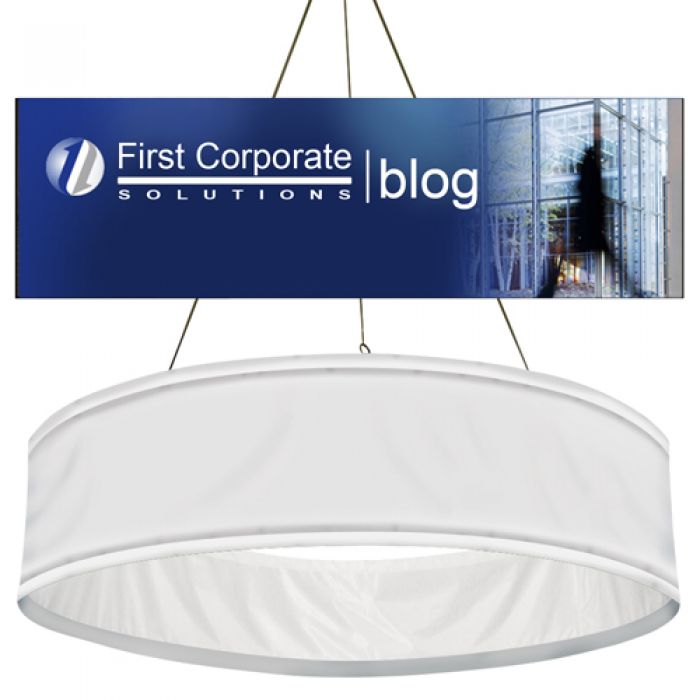 14.8' Diameter Promotional Logo Round Hanging Banners - Graphic Only
