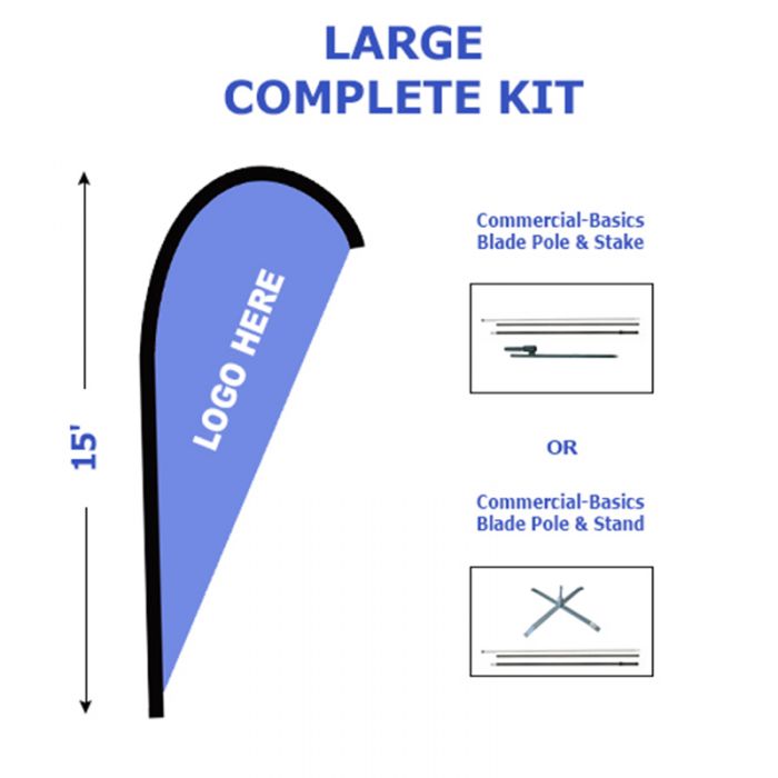 Custom Printed KIT - Large Commercial-Basics Blade Banner