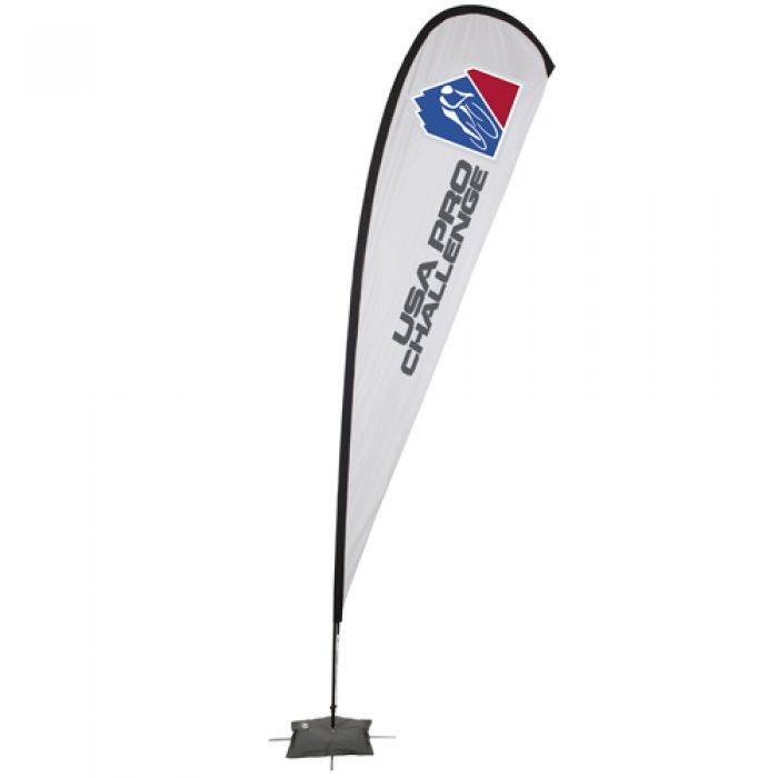 15' Customized Single Sided Tear Drop Sail Sign Banner Kit with Scissor Base