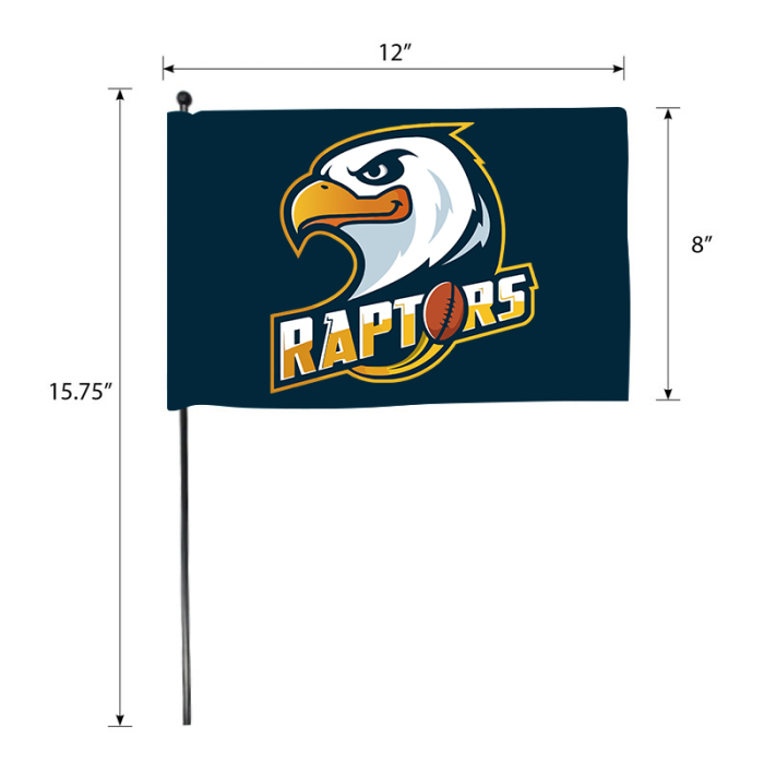 Custom Imprinted Display Splash 12x8 Inch Hand Flags