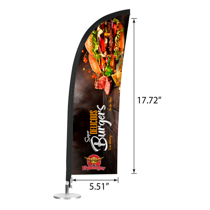 Custom Imprinted Display Splash Tabletop Feather Flags - Single Sided