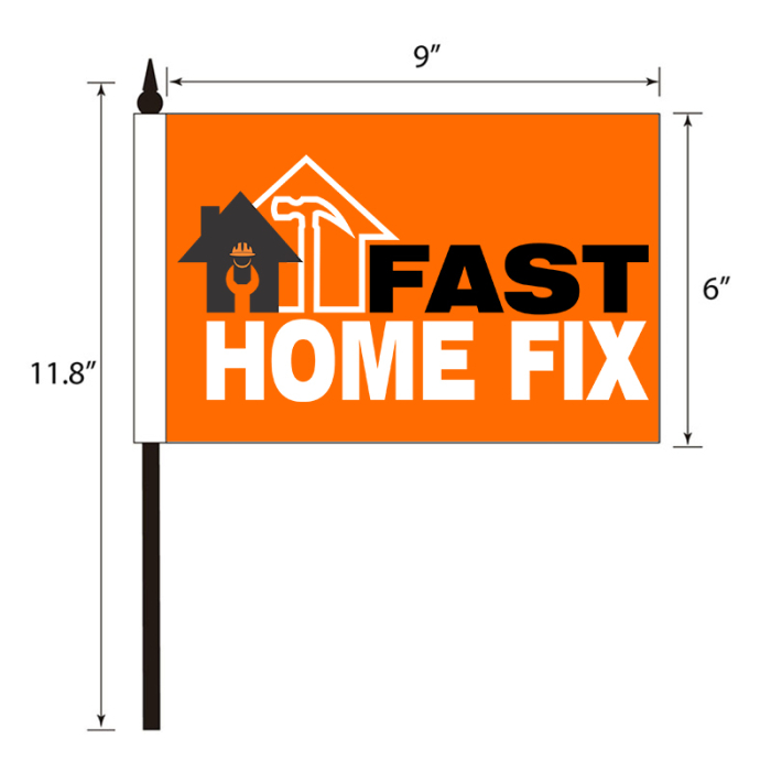 Custom Printed Display Splash 9x6 Inch Hand Flags