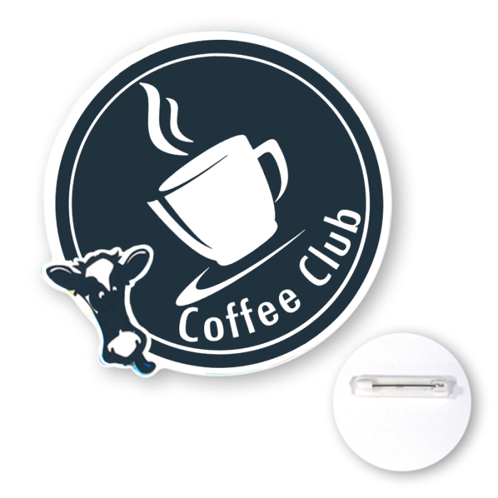 12 to 12.9 Sq In Custom Shaped Full Color Plastic Button Badges