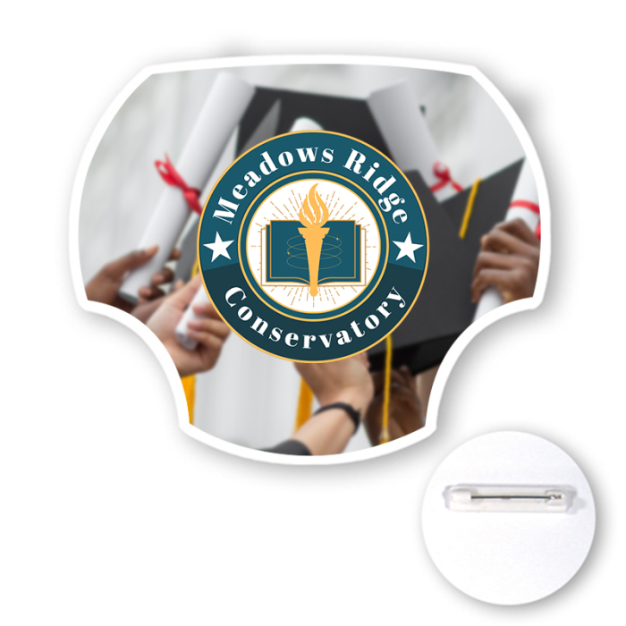 13 to 13.9 Sq In Custom Shaped Full Color Chipboard Buttons