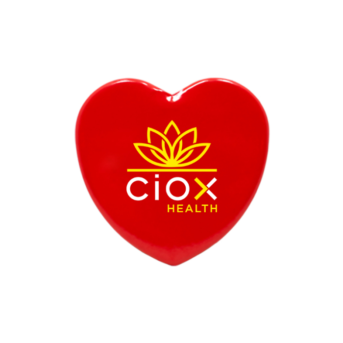 2 1/4 Inch Personalized Heart Shape Buttons with Safety Pins