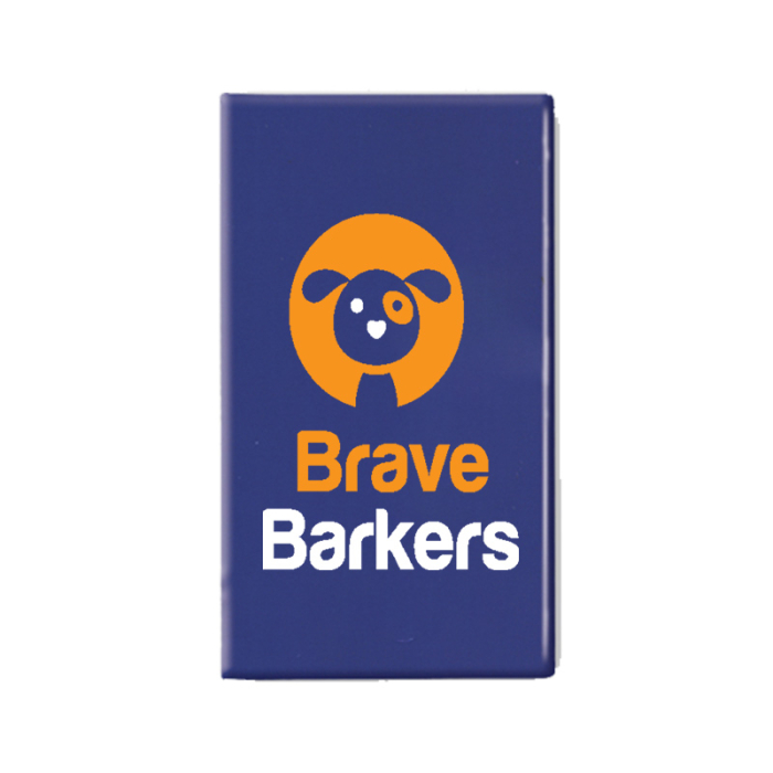 3 1/2x2 Inch Customized Rectangle Buttons with Safety Pins