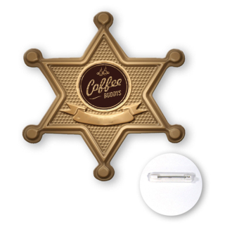 3" Sheriff Badge Star Shaped Plastic Full Color...