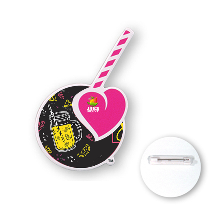 4 to 4.9 Sq In Custom Shaped Full Color Chipboard Buttons