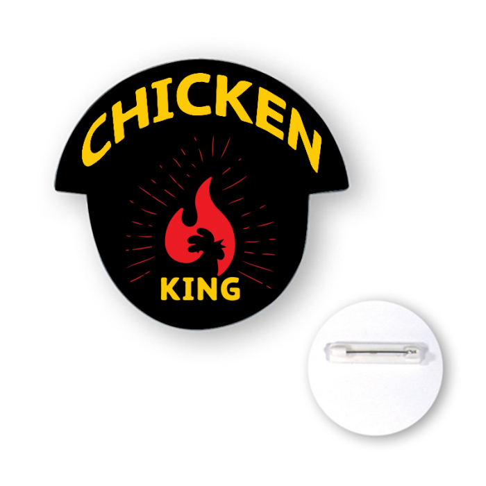 4 to 4.9 Sq In Custom Shaped Full Color Plastic Button Badges