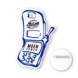 8 to 8.9 Sq In Shaped Full Color Plastic Button Badges