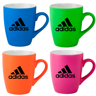 12 Oz Neon Soft Touch Ceramic Mugs