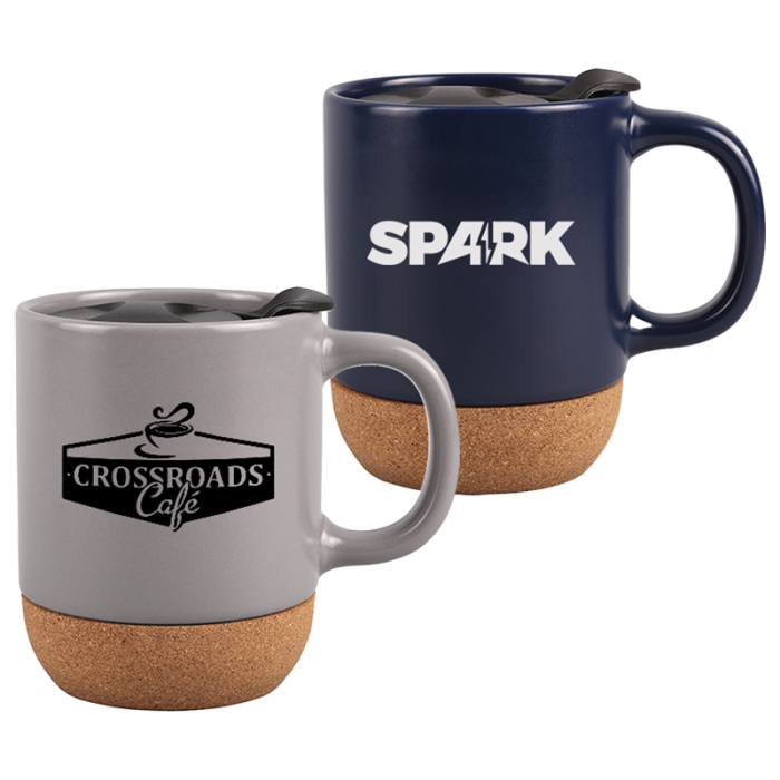 12 Oz Imprinted Java Ceramic Mugs with Cork Base