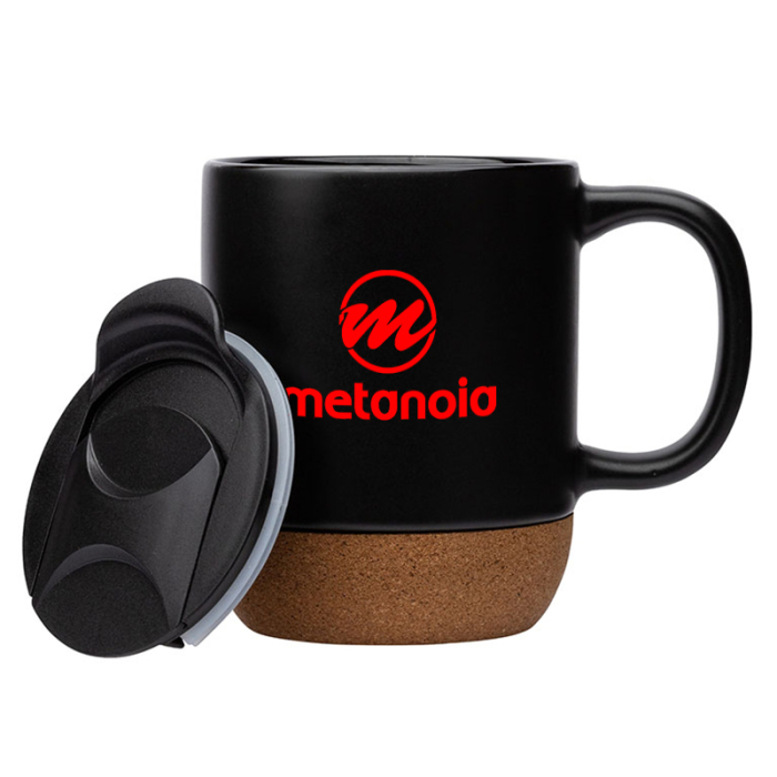 14 Oz Imprinted Kenya Ceramic Mugs with Cork Base