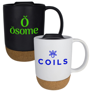 14 Oz Ceramic Cork Bottom Mugs