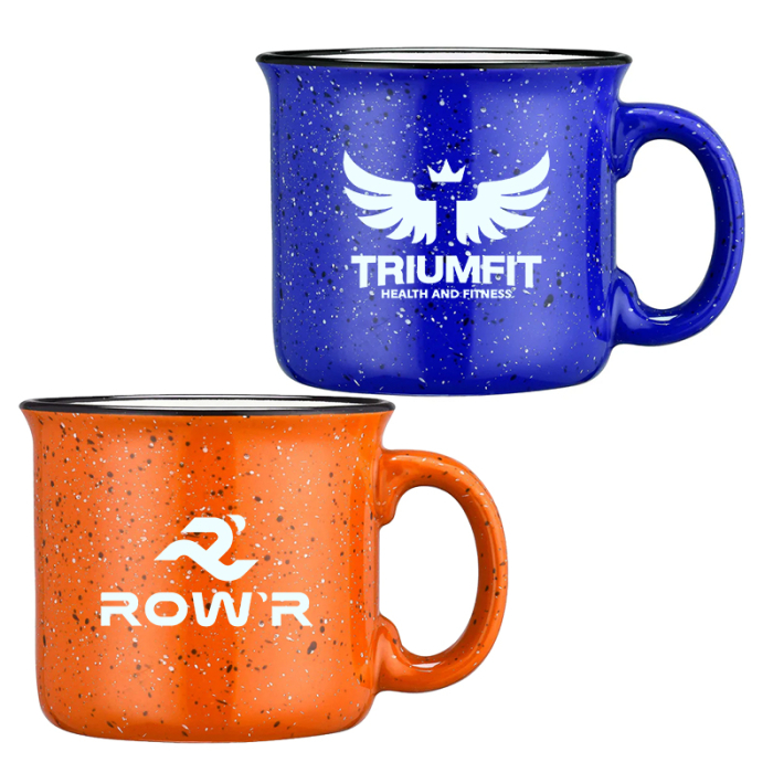 15 Oz Custom Speckled Ceramic Wide Rim Mugs