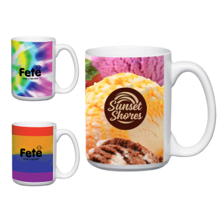 15 Oz White Stoneware Magna Mugs