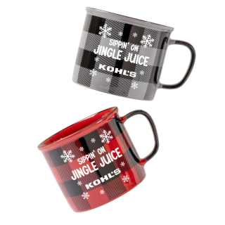 16 Oz Buffalo Check Mugs