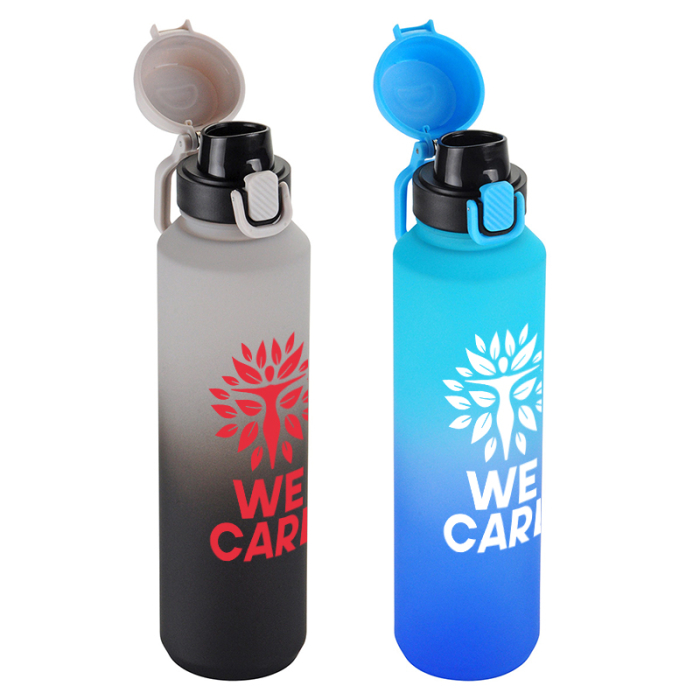 Chroma Custom Printed 27 Oz Tritan® Bottles with Snap-Top Lids and Carabiners