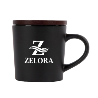 Copenhagen 16 Oz Ceramic Mugs with Wood Lids