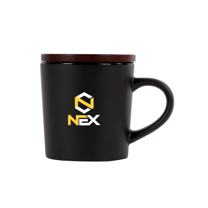 Custom Printed Copenhagen 16 Oz Ceramic Mugs with Wood Lids