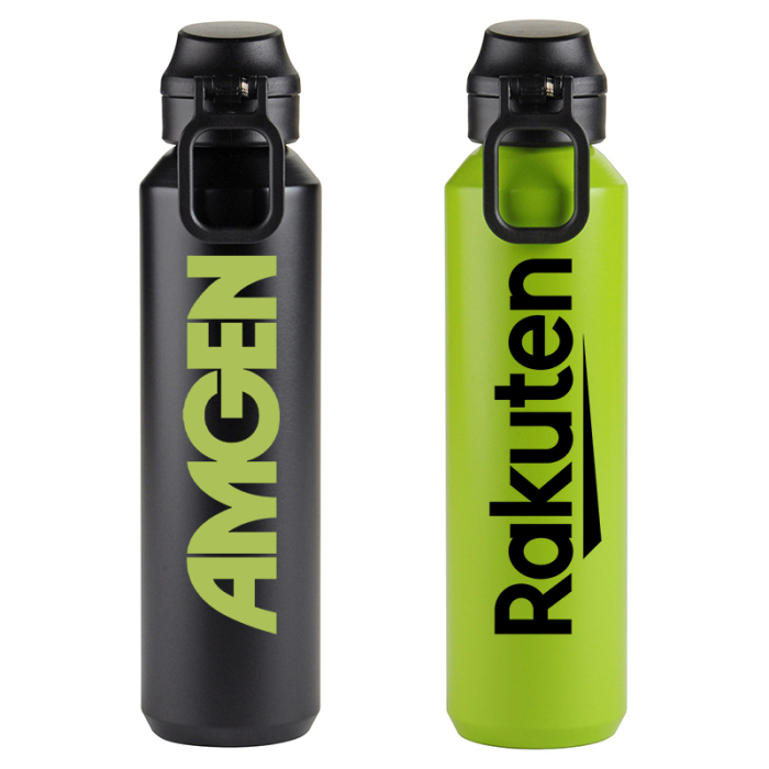 Custom Printed Nexus 27 Oz Recycled Aluminum Bottles with FlipTop Lids and Carabiners