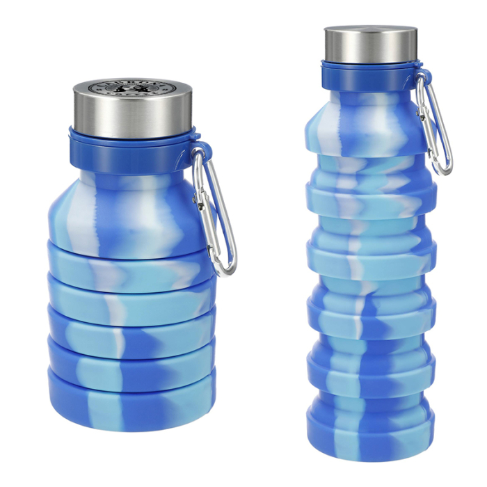 18 Oz Custom Printed Zigoo Silicone Collapsible Bottles