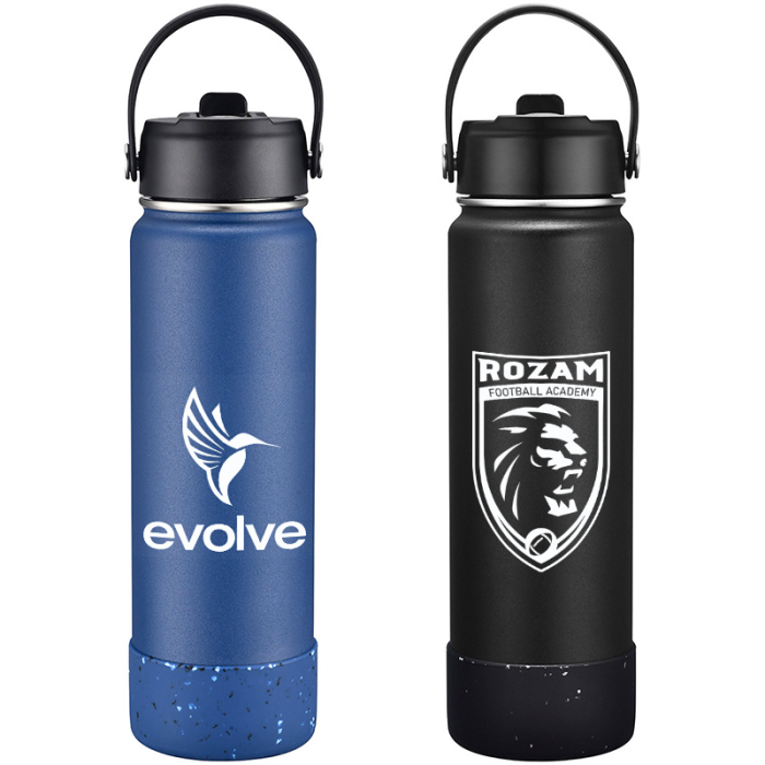 Custom Volare 27 Ounce Vacuum Insulated Bottles with Flip Top Spouts