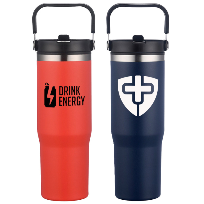 Customized Oreno 30 Ounce Stainless Steel and Polypropylene Travel Tumblers