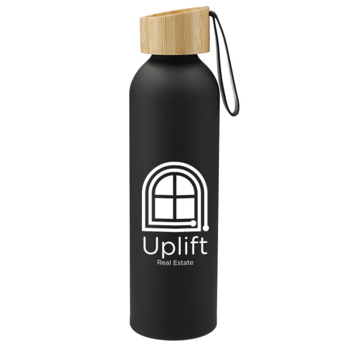 Imprinted FSC®100 Bamboo lid Ryze 22 Oz Aluminum Bottles