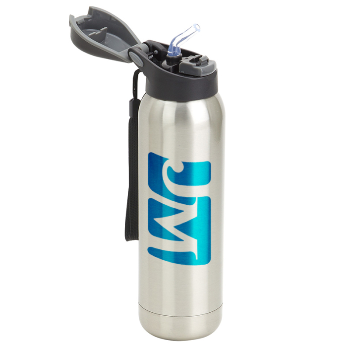 Imprinted Stratford 17 Oz PopTop Vacuum Insulated Stainless Steel Bottles