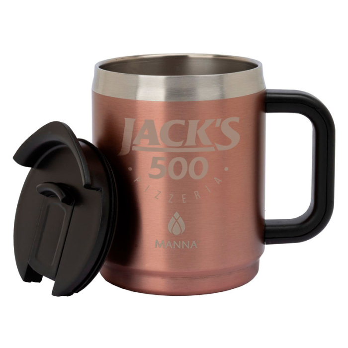 Manna™ 14 Oz Promotional Boulder Stainless Steel Camping Mugs with Handle