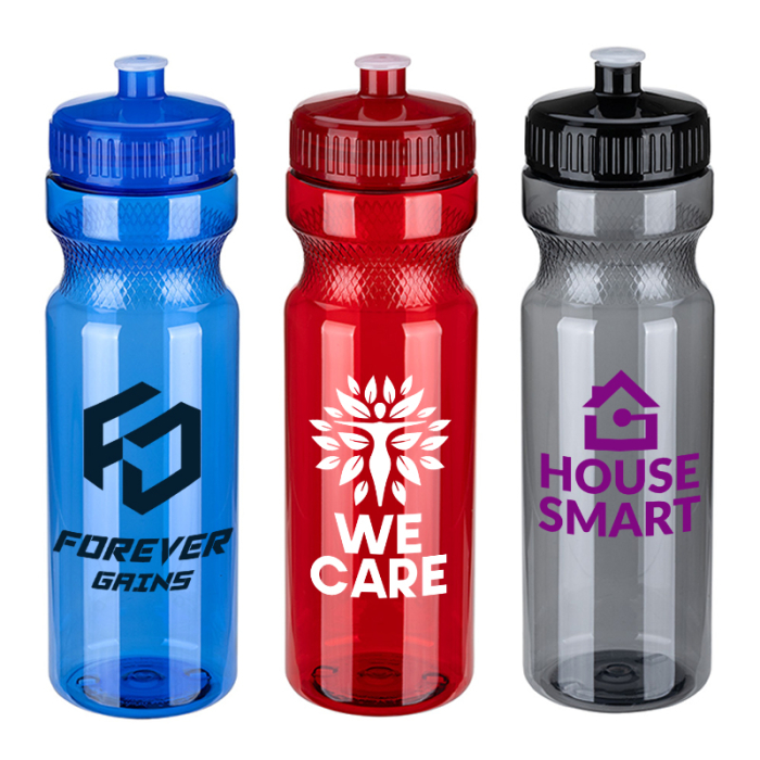 Prologue Custom Printed 28 Oz PET Sports Bottles with Push-Pull Lids