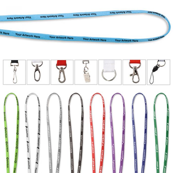 0.625 Inch Logo Imprinted Polyester Tube Lanyards