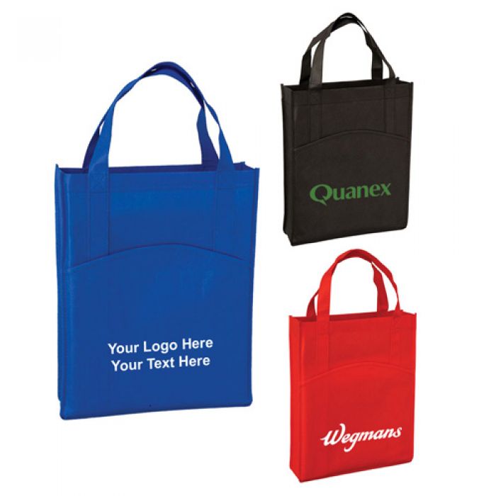 Customized Curved Pocket Tote Bags