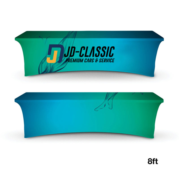 Custom Display Splash 8 ft Stretch Table Covers