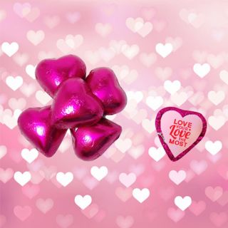 Individually Wrapped Valentine Chocolate Hearts