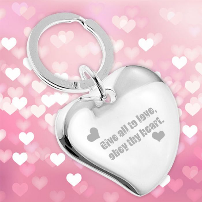 Customized Romeo Valentine Heart Keychains