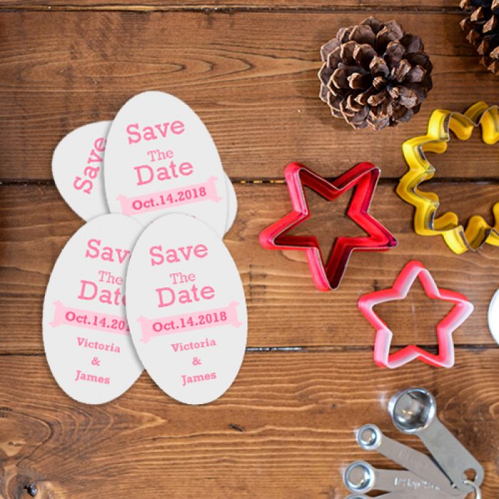 5x3 Promotional Save The Date Oval Shape Magnets 20 Mil