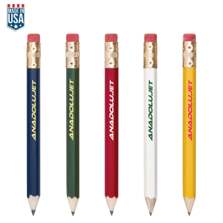 Hex Wooden Golf Pencils with Eraser