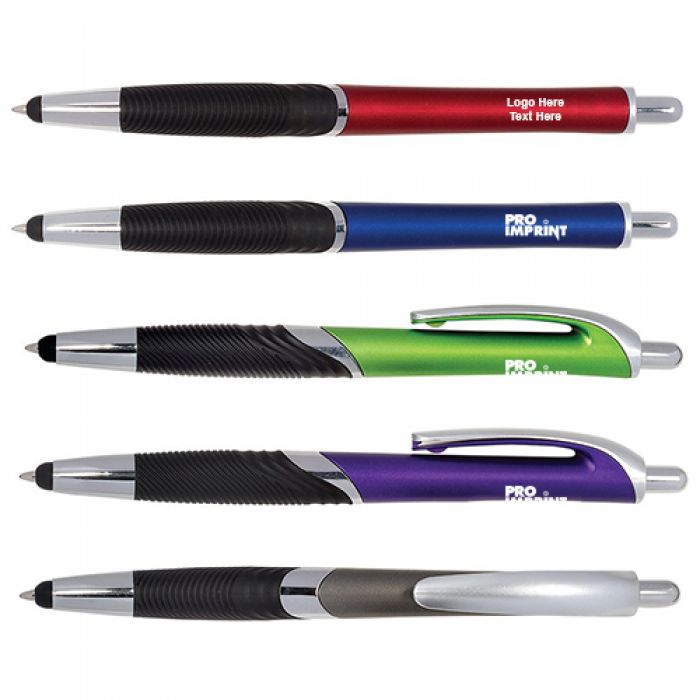 Promotional Logo Charisma Stylus Pens with Rubber Grip
