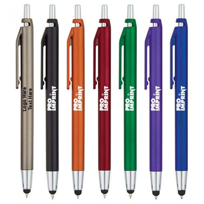 Promotional Metallic Quest Stylus Pen with Plunger Action