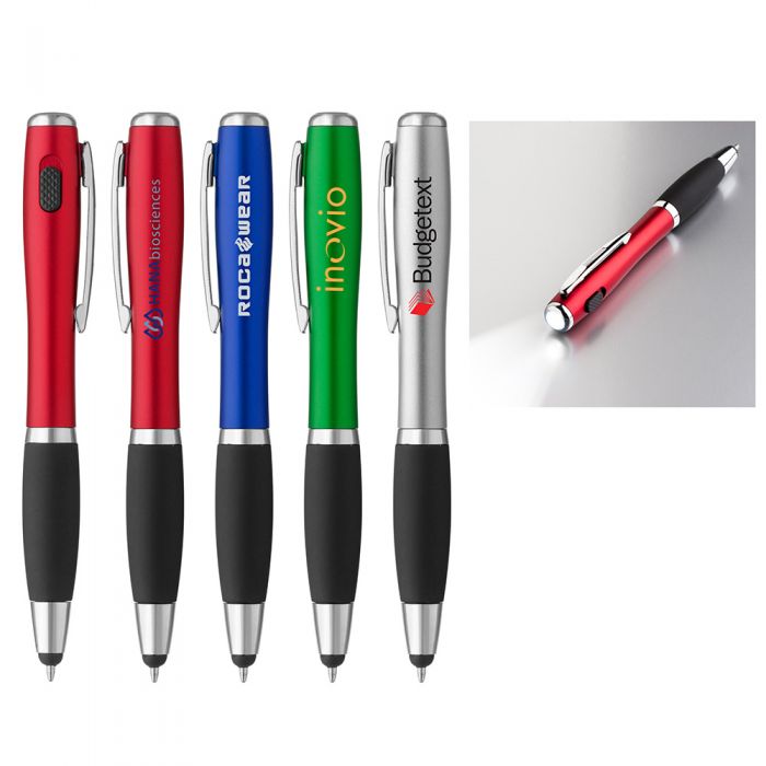 Custom Imprinted Curvaceous Stylus Ballpoint Pens with Light