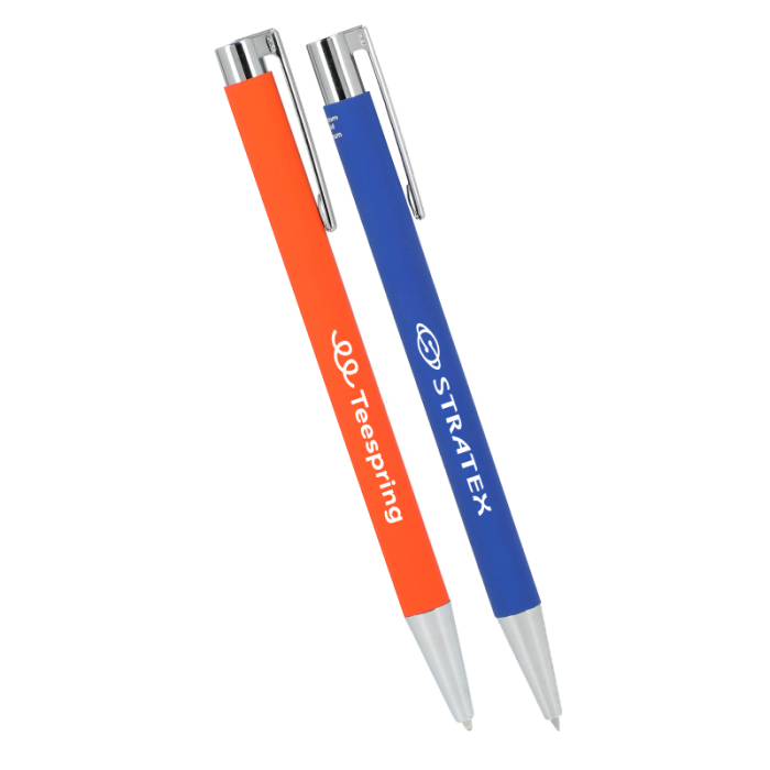 Custom Printed Maxi Recycled Aluminum Soft Touch Gel Pens