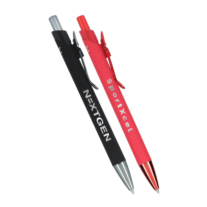 Customized Metallic Recycled Aluminum Soft Touch Gel Pens