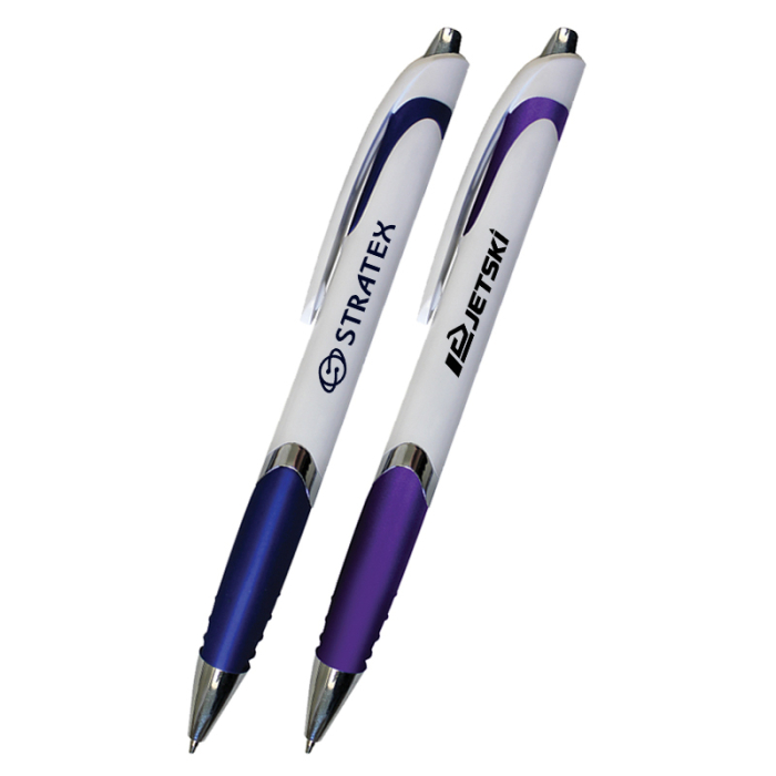 Customized White Crest Grip Pens